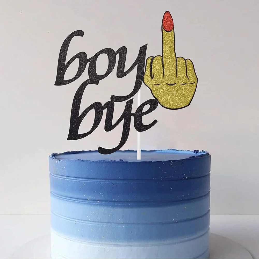 Boy Bye Cake Topper for Divorce, Break-up, Single Freedom Party Decorations